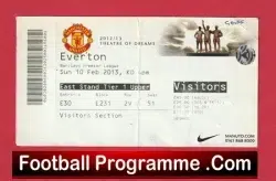 Manchester United v Everton 2013 - Match Ticket - football memorabilia