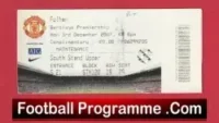 Manchester United v Fulham 2007 – Comp Ticket