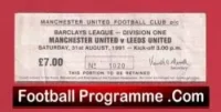Manchester United v Leeds United 1991 – Football Ticket