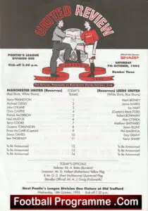 Manchester United v Leeds United 1995 – Eric Cantona Reserves Match
