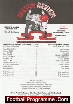 Manchester United v Leeds United 1995 – Eric Cantona Reserves Match