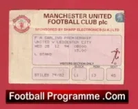 Manchester United v Leicester City 1994 – Match Ticket