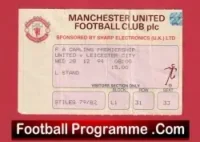 Manchester United v Leicester City 1994 – Football Ticket
