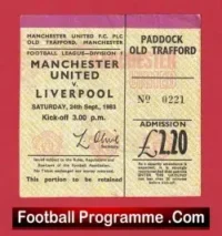 Manchester United v Liverpool 1983 – Football Ticket