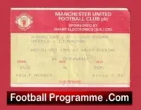 Manchester United v Liverpool 1990 – League Cup Match Ticket