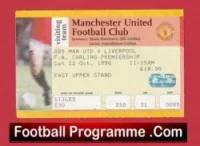 Manchester United v Liverpool 1996 – Match Ticket