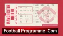Manchester United v Manchester City 1974 – Man Utd Ticket 1973/74