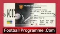 Manchester United v Middlesbrough 2005 – Football Ticket