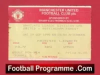 Manchester United v Nottingham Forest 1990 – Man Utd Ticket