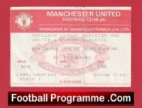 Manchester United v Oldham Athletic 1991 – League Cup Football Ticket
