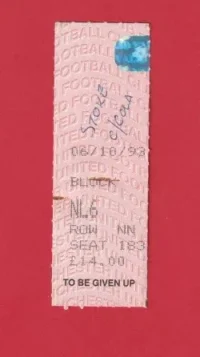 Manchester United v Portsmouth 1994 + Stoke City ticket Stubbs