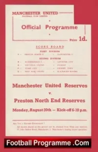 Manchester United v Preston 1956 – Man Utd Busby Babes Reserves