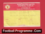 Manchester United v Southampton 1991 – Match Ticket League Cup