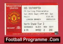 Manchester United v Southampton 1999 – Football Ticket