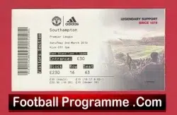 Manchester United v Southampton 2019 - Football Ticket - football memorabilia