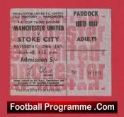 Manchester United v Stoke City 1967 – Old Match Ticket