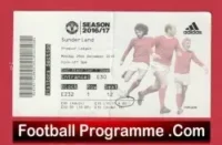 Manchester United v Sunderland 2016 – Match Ticket