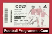Manchester United v Sunderland 2016 – Match Ticket