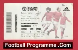Manchester United v Sunderland 2016 - Football Ticket - football memorabilia