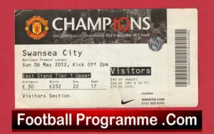 Manchester United v Swansea City 2012 – Football Ticket