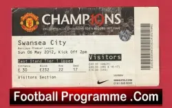 Manchester United v Swansea City 2012 – Football Ticket