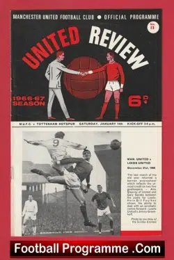 Manchester United v Tottenham 1967 – Man United Programmes