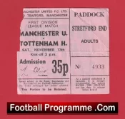 Manchester United v Tottenham 1971 – Match Ticket 1970s