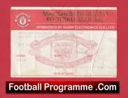 Manchester United v Tottenham 1992 - Football Ticket - football memorabilia