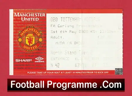 Manchester United v Tottenham 2000 - Football Ticket - Image 2
