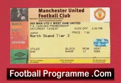 Manchester United v West Ham United 1997 – Football Ticket