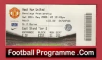 Manchester United v West Ham United 2008 – Match Ticket