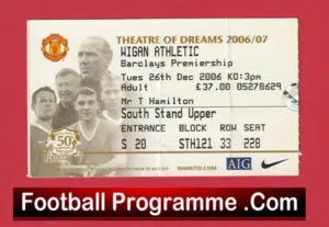 Manchester United v Wigan Athletic 2006 – Match Ticket