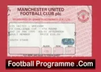 Manchester United v Wrexham 1995 – FA Cup Football Ticket