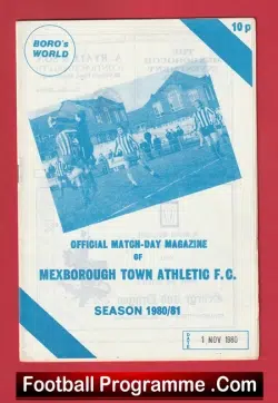 Mexborough Town Athletic v Athletic Club 1980 - football programme