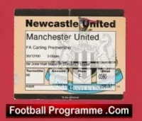 Newcastle United v Manchester United 2000 – Match Ticket