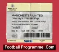 Newcastle United v Manchester United 2004 – Match Day Ticket