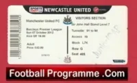 Newcastle United v Manchester United 2012 – Football Ticket