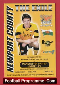 Newport County v Manchester United 2000 – U19 – Under 19s