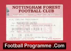 Nottingham Forest v Manchester United 1996 – Football Ticket