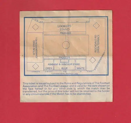 Oldham Athletic v Manchester United 1991 - Football Ticket - Image 3