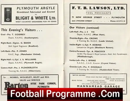 Plymouth Argyle v British Army 1959 - Football Programme - Image 3