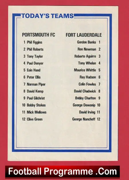 Portsmouth v Fort Lauderdale 1978 - Sir Bobby Charlton + Gordon Banks - Image 4