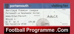 Portsmouth v Manchester United 2007 - Football Ticket - football memorabilia