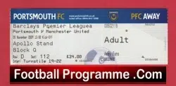 Portsmouth v Manchester United 2008 - Match Ticket - football memorabilia