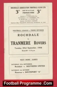 Rochdale v Tranmere Rovers 1958 – 1950s