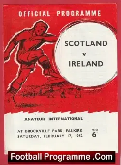 Scotland v Ireland 1962 - Amateur International at Falkirk - football programme
