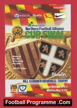 Seaton Delaval v Whitley Bay A 2017 - Cup Final - football programme