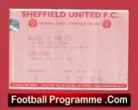 Sheffield United v Manchester United 1995 – FA Cup Match Ticket