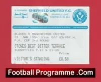 Sheffield United v Manchester United 1994 – Match Ticket