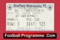 Sheffield Wednesday v Manchester United 1996 – Football Ticket